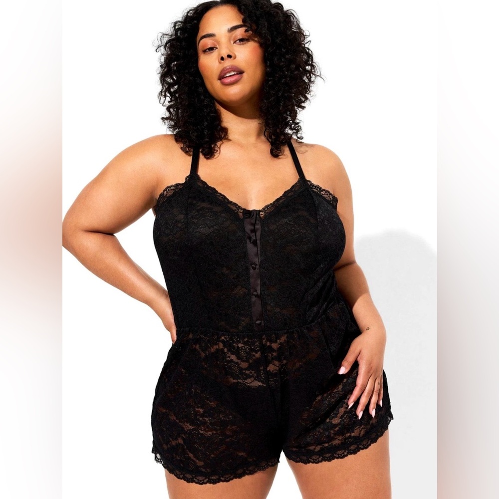 TOORID Black Lace Romper